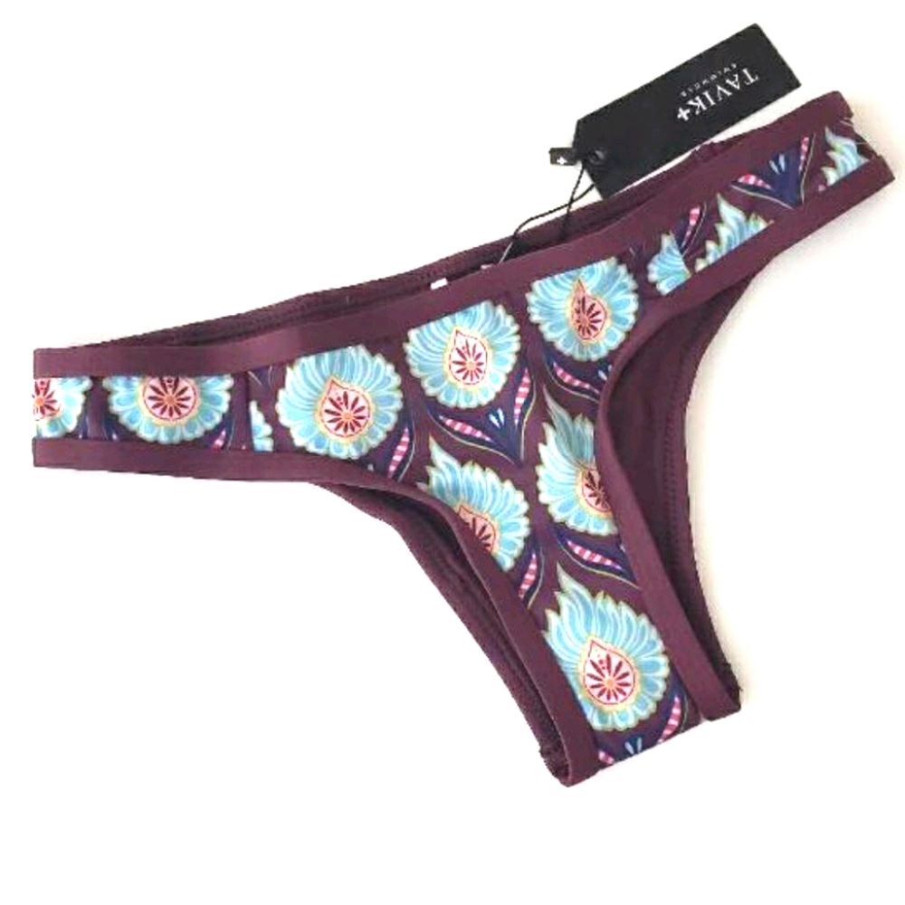 Free People Tavik Cheeky Swim Bottoms Burgundy